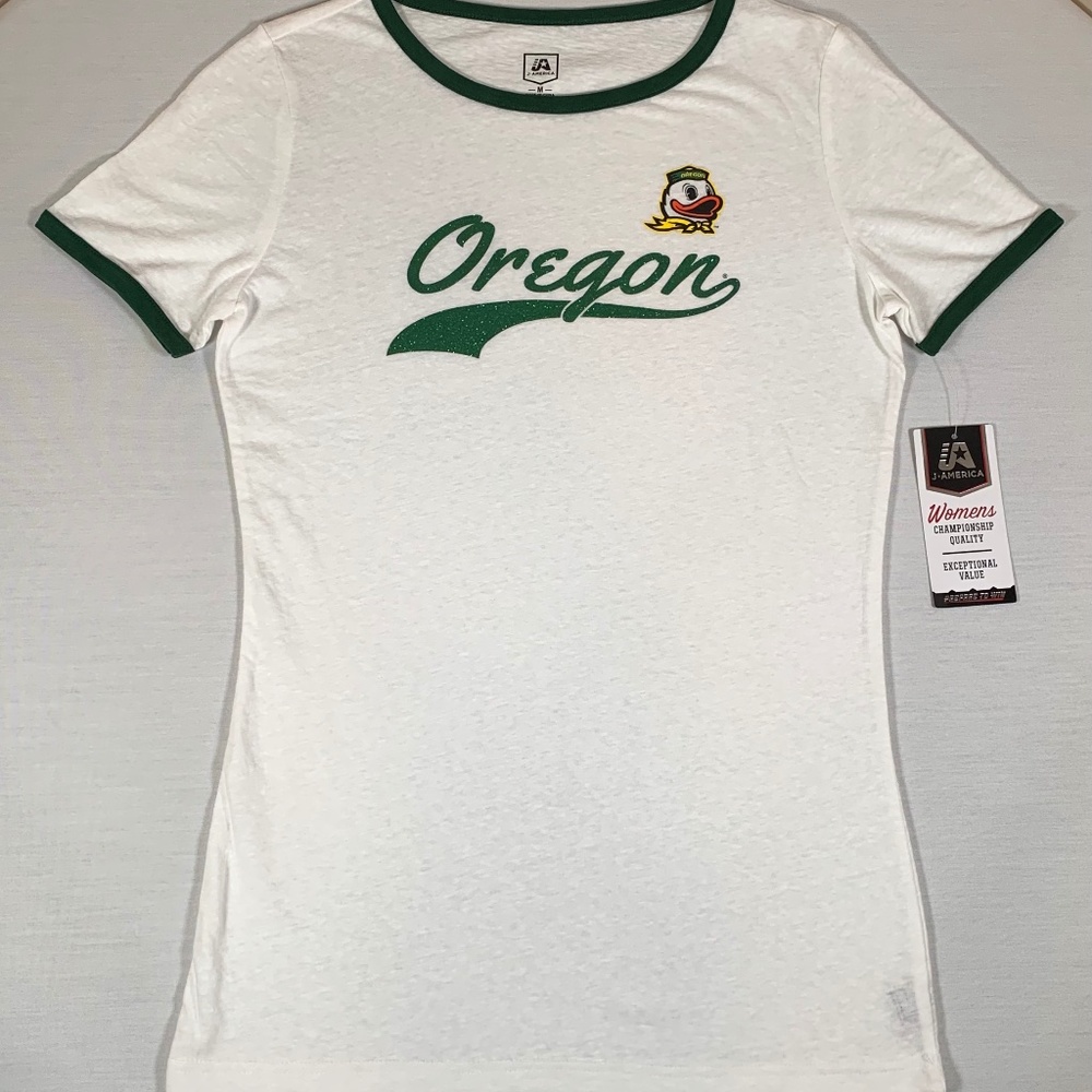 OREGON DUCKS SHIRT WOMENS MEDIUM NCAA WHITE